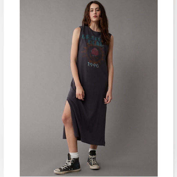 American Eagle Outfitters Dresses & Skirts - NWT American Eagle Grateful Dead Maxi Shirt Dress - Grey